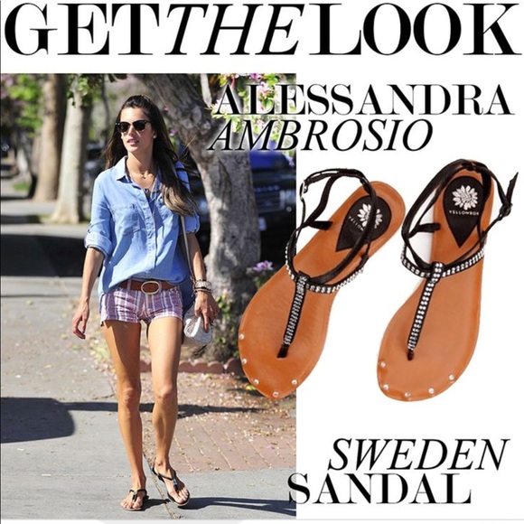 Yellow Box sweden yellow rhinestone crystal sandal - Picture 5 of 8